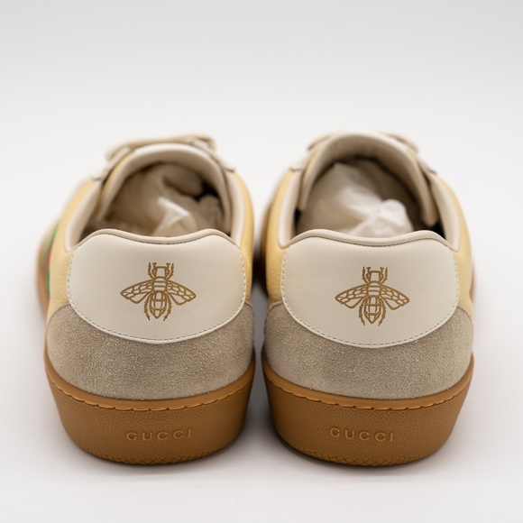 13.5G 14 US Gucci Web G74 GG Sneakers Bees Yellow Web Red Green - Picture 5 of 12